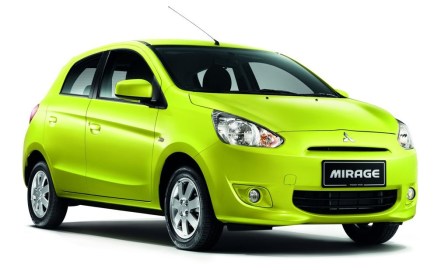 Mitsubishi Mirage yellow